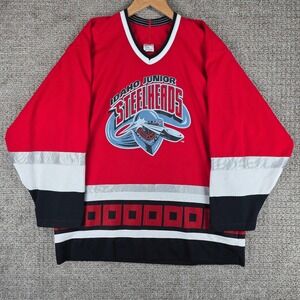 Vintage CCM Idaho Junior‎ Steelheads Hockey Jersey Red Men's Size Large Air Knit